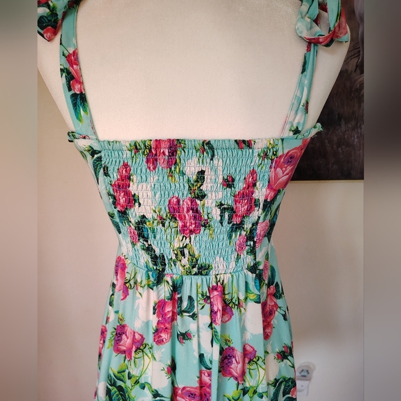 Betsey Johnson Mint Green and Pink Floral Mini Dress - Picture 4 of 8